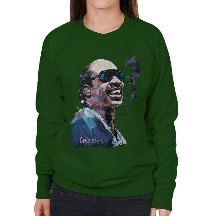 Sidney Maurer Original Portrait Of Stevie Wonder Womens Sweatshirt - Womens Sweatshirt