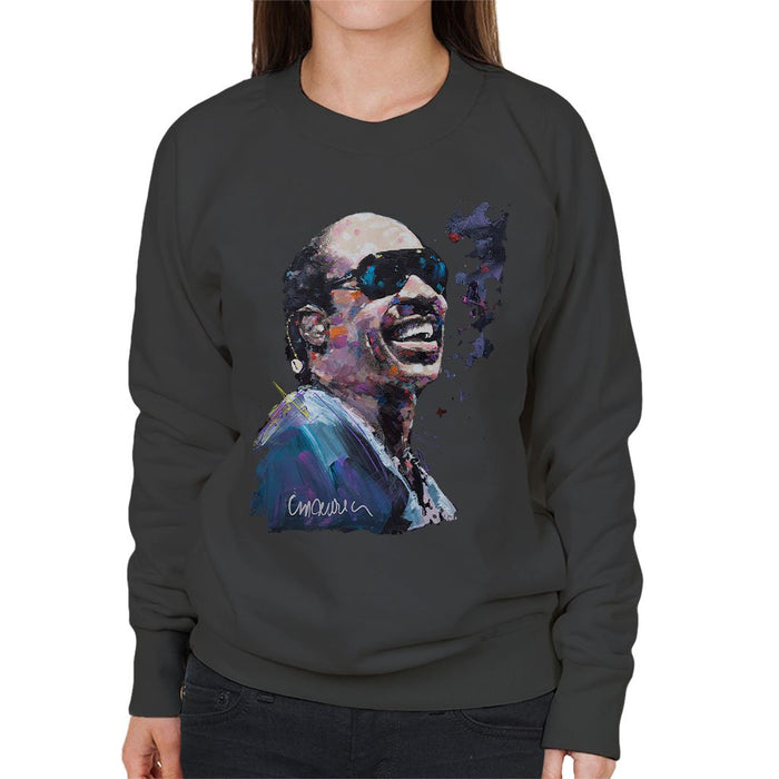 Sidney Maurer Original Portrait Of Stevie Wonder Womens Sweatshirt - Womens Sweatshirt