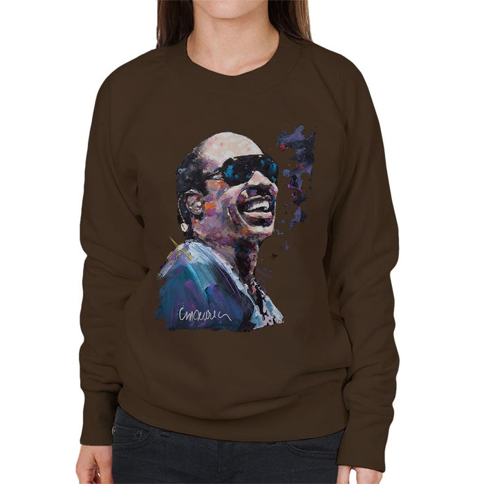 Sidney Maurer Original Portrait Of Stevie Wonder Womens Sweatshirt - Womens Sweatshirt