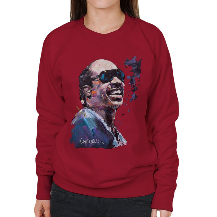 Sidney Maurer Original Portrait Of Stevie Wonder Womens Sweatshirt - Womens Sweatshirt