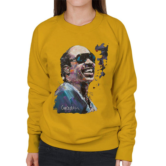 Sidney Maurer Original Portrait Of Stevie Wonder Womens Sweatshirt - Womens Sweatshirt
