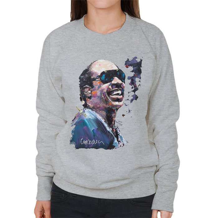 Sidney Maurer Original Portrait Of Stevie Wonder Womens Sweatshirt - Womens Sweatshirt