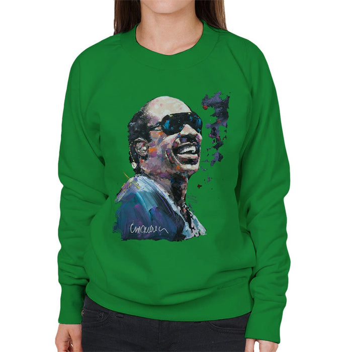 Sidney Maurer Original Portrait Of Stevie Wonder Womens Sweatshirt - Womens Sweatshirt