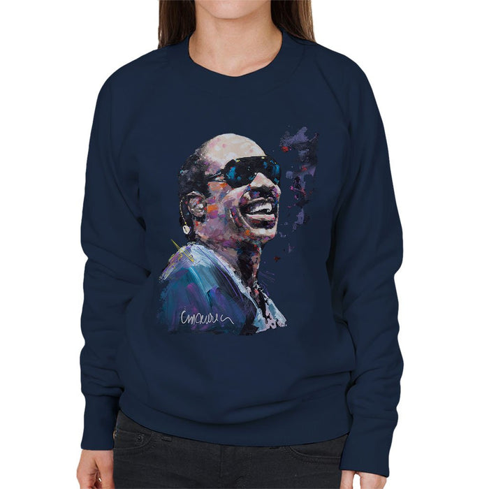Sidney Maurer Original Portrait Of Stevie Wonder Womens Sweatshirt - Womens Sweatshirt