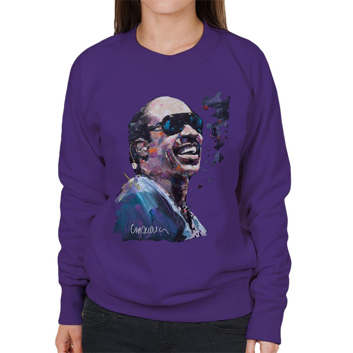 Sidney Maurer Original Portrait Of Stevie Wonder Womens Sweatshirt - Womens Sweatshirt