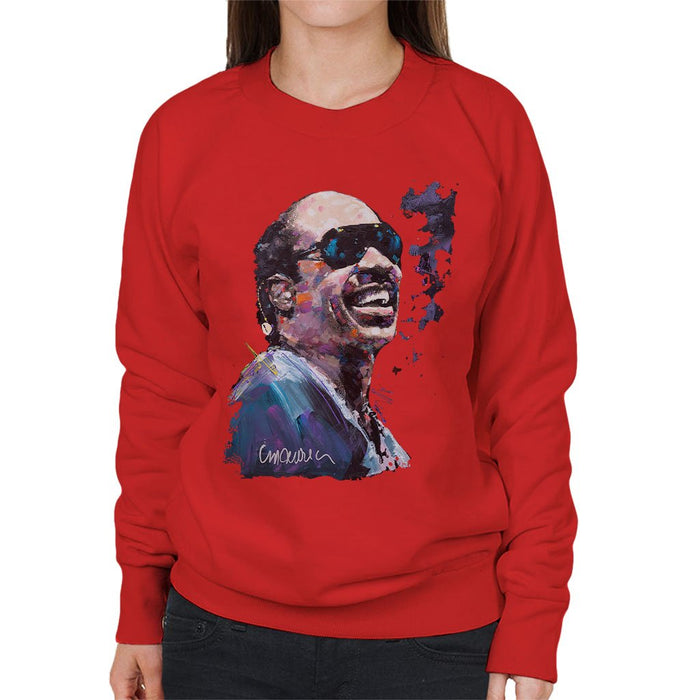 Sidney Maurer Original Portrait Of Stevie Wonder Womens Sweatshirt - Womens Sweatshirt