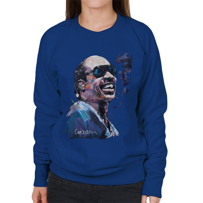 Sidney Maurer Original Portrait Of Stevie Wonder Womens Sweatshirt - Womens Sweatshirt