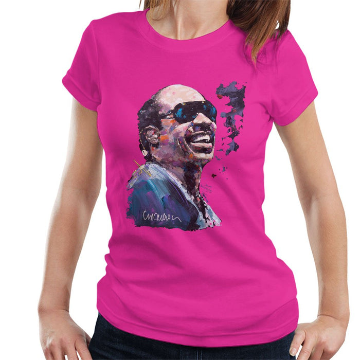 Sidney Maurer Original Portrait Of Stevie Wonder Womens T-Shirt - Womens T-Shirt