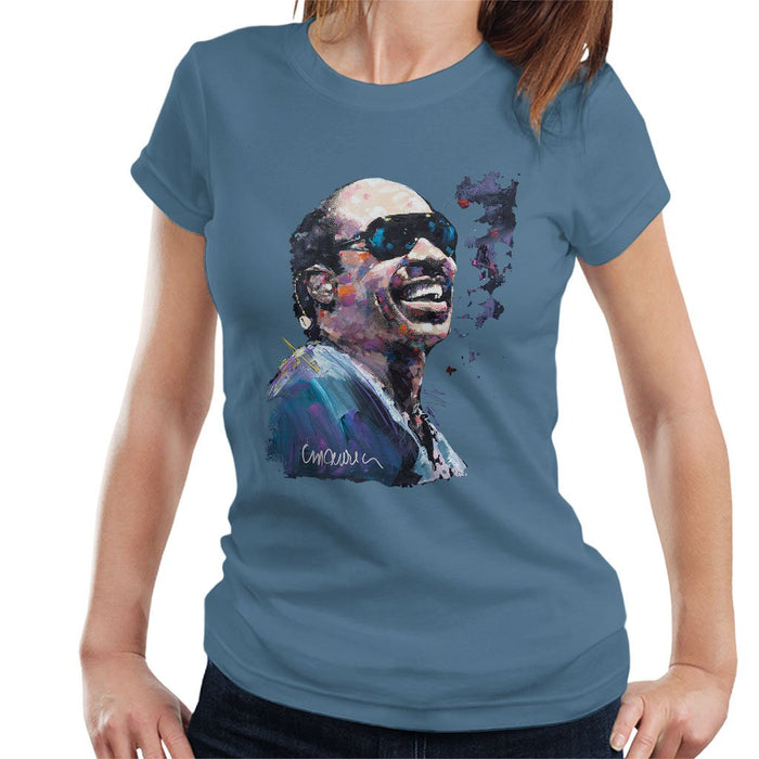Sidney Maurer Original Portrait Of Stevie Wonder Womens T-Shirt - Womens T-Shirt