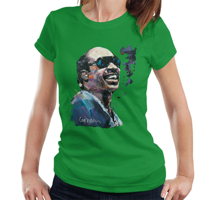 Sidney Maurer Original Portrait Of Stevie Wonder Womens T-Shirt - Womens T-Shirt