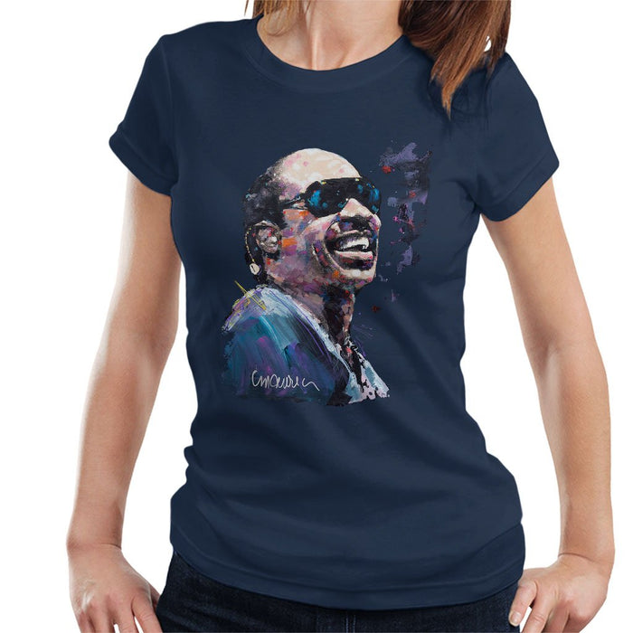 Sidney Maurer Original Portrait Of Stevie Wonder Womens T-Shirt - Womens T-Shirt