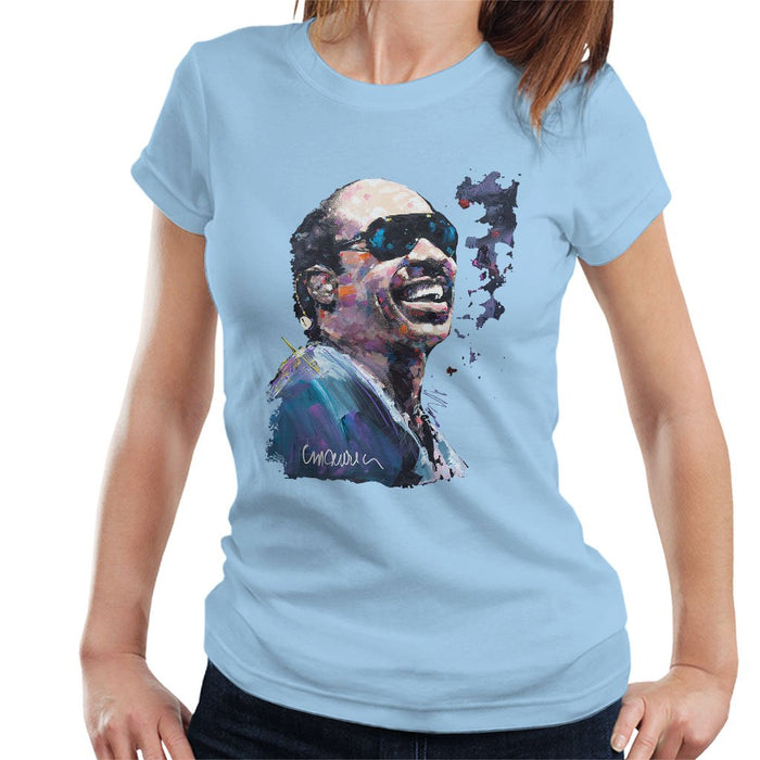 Sidney Maurer Original Portrait Of Stevie Wonder Womens T-Shirt - Womens T-Shirt