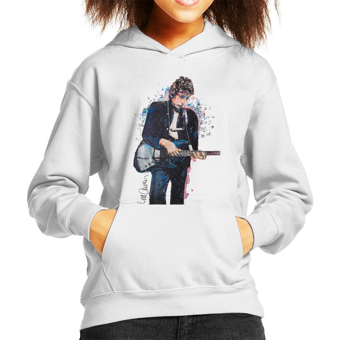 Sidney Maurer Original Portrait Of Bob Dylan On Bass Kids Hooded Sweatshirt - Kids Boys Hooded Sweatshirt