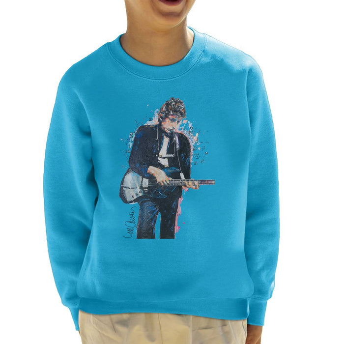 Sidney Maurer Original Portrait Of Bob Dylan On Bass Kids Sweatshirt - Kids Boys Sweatshirt