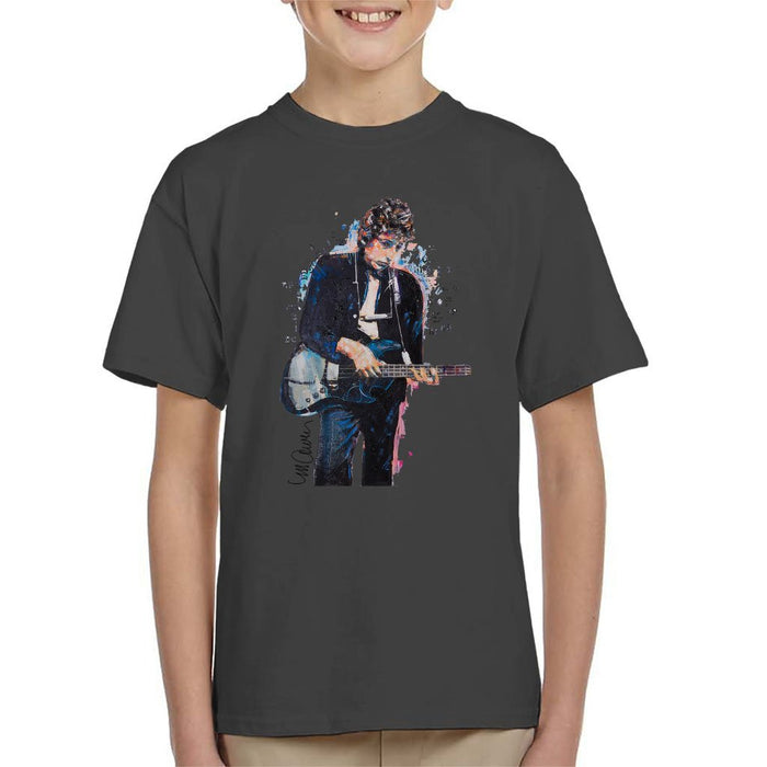 Sidney Maurer Original Portrait Of Bob Dylan On Bass Kids T-Shirt - Kids Boys T-Shirt