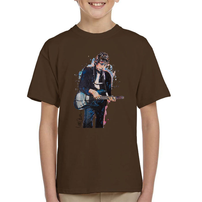Sidney Maurer Original Portrait Of Bob Dylan On Bass Kids T-Shirt - Kids Boys T-Shirt