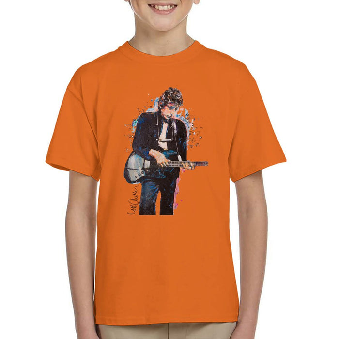 Sidney Maurer Original Portrait Of Bob Dylan On Bass Kids T-Shirt - Kids Boys T-Shirt