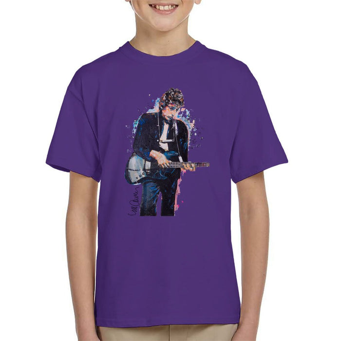 Sidney Maurer Original Portrait Of Bob Dylan On Bass Kids T-Shirt - Kids Boys T-Shirt