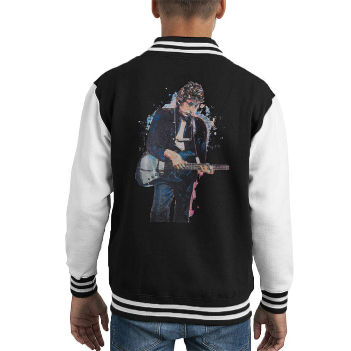 Sidney Maurer Original Portrait Of Bob Dylan On Bass Kids Varsity Jacket - Kids Boys Varsity Jacket
