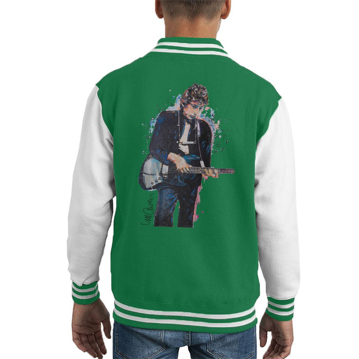 Sidney Maurer Original Portrait Of Bob Dylan On Bass Kids Varsity Jacket - Kids Boys Varsity Jacket