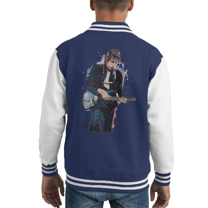Sidney Maurer Original Portrait Of Bob Dylan On Bass Kids Varsity Jacket - Kids Boys Varsity Jacket