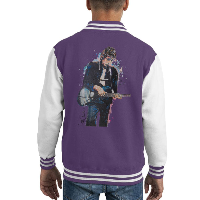 Sidney Maurer Original Portrait Of Bob Dylan On Bass Kids Varsity Jacket - Kids Boys Varsity Jacket