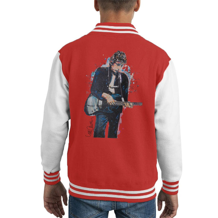 Sidney Maurer Original Portrait Of Bob Dylan On Bass Kids Varsity Jacket - Kids Boys Varsity Jacket