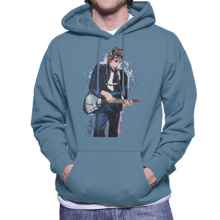Sidney Maurer Original Portrait Of Bob Dylan On Bass Mens Hooded Sweatshirt - Mens Hooded Sweatshirt