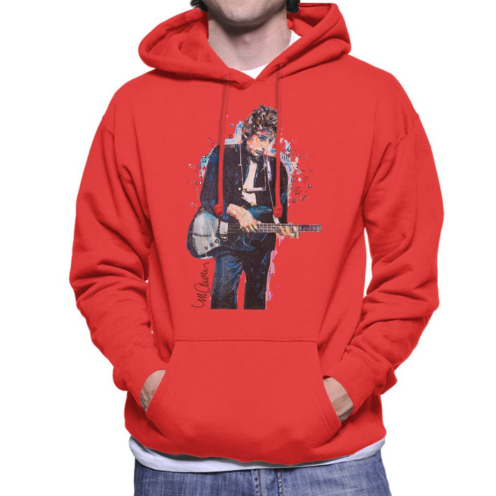 Sidney Maurer Original Portrait Of Bob Dylan On Bass Mens Hooded Sweatshirt - Mens Hooded Sweatshirt
