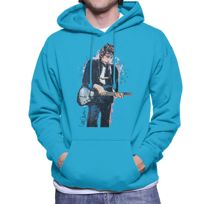 Sidney Maurer Original Portrait Of Bob Dylan On Bass Mens Hooded Sweatshirt - Mens Hooded Sweatshirt