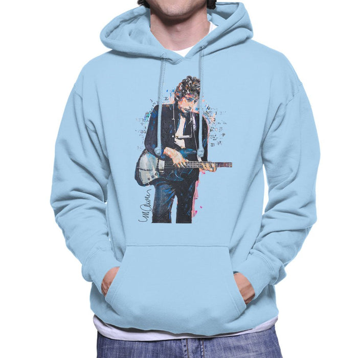 Sidney Maurer Original Portrait Of Bob Dylan On Bass Mens Hooded Sweatshirt - Mens Hooded Sweatshirt