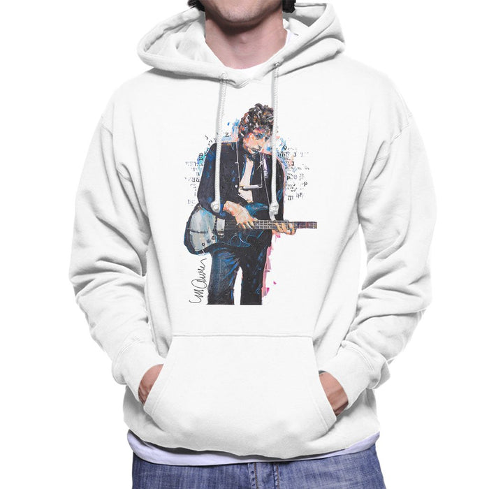Sidney Maurer Original Portrait Of Bob Dylan On Bass Mens Hooded Sweatshirt - Mens Hooded Sweatshirt