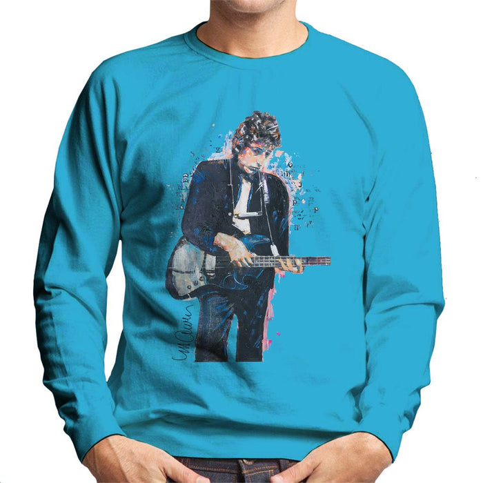 Sidney Maurer Original Portrait Of Bob Dylan On Bass Mens Sweatshirt - Mens Sweatshirt
