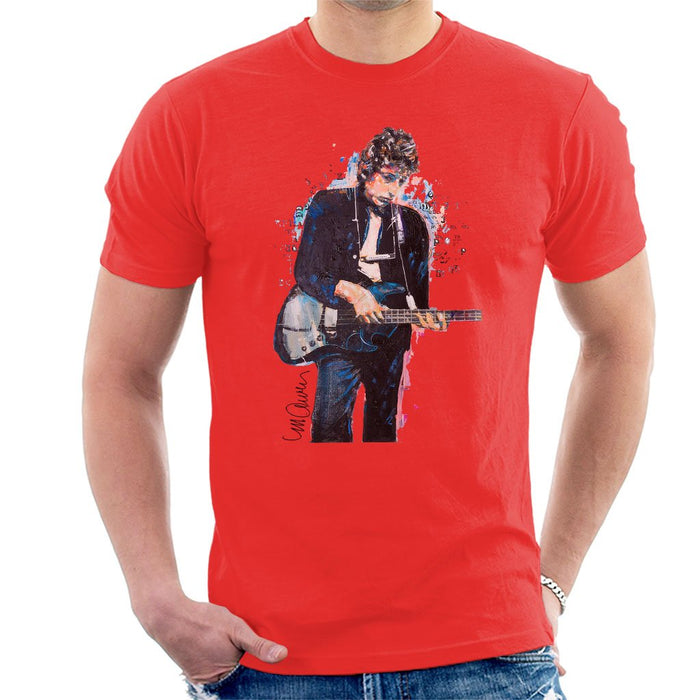 Sidney Maurer Original Portrait Of Bob Dylan On Bass Mens T-Shirt - Mens T-Shirt