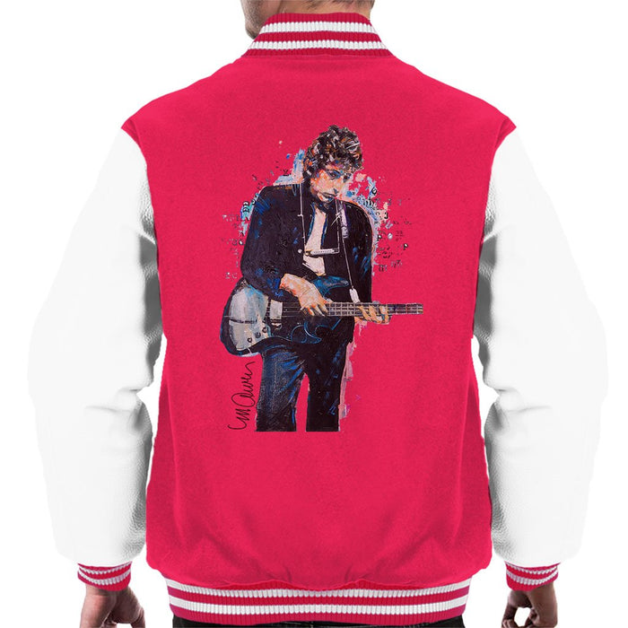 Sidney Maurer Original Portrait Of Bob Dylan On Bass Mens Varsity Jacket - Mens Varsity Jacket