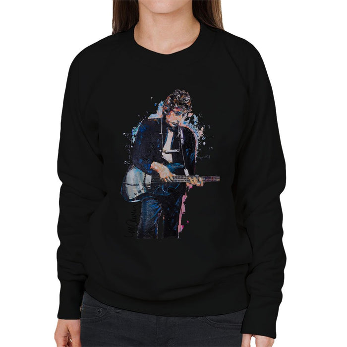 Sidney Maurer Original Portrait Of Bob Dylan On Bass Womens Sweatshirt - Womens Sweatshirt