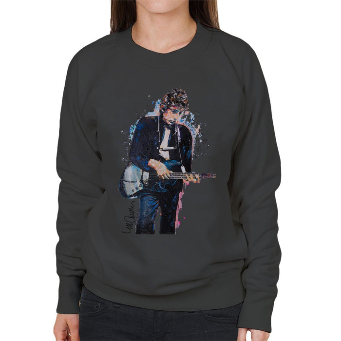Sidney Maurer Original Portrait Of Bob Dylan On Bass Womens Sweatshirt - Womens Sweatshirt