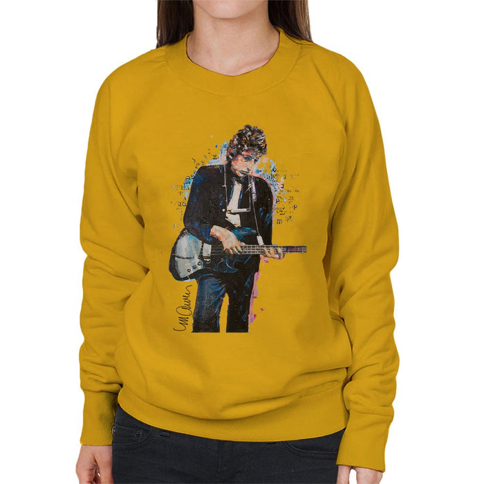Sidney Maurer Original Portrait Of Bob Dylan On Bass Womens Sweatshirt - Womens Sweatshirt
