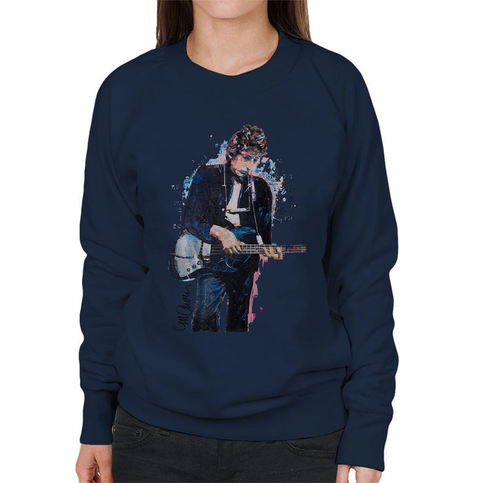 Sidney Maurer Original Portrait Of Bob Dylan On Bass Womens Sweatshirt - Womens Sweatshirt