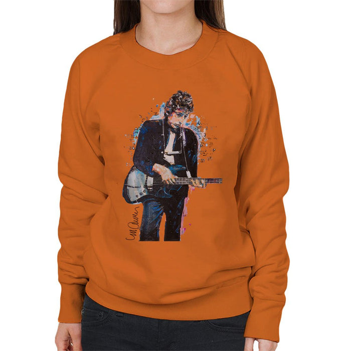 Sidney Maurer Original Portrait Of Bob Dylan On Bass Womens Sweatshirt - Womens Sweatshirt