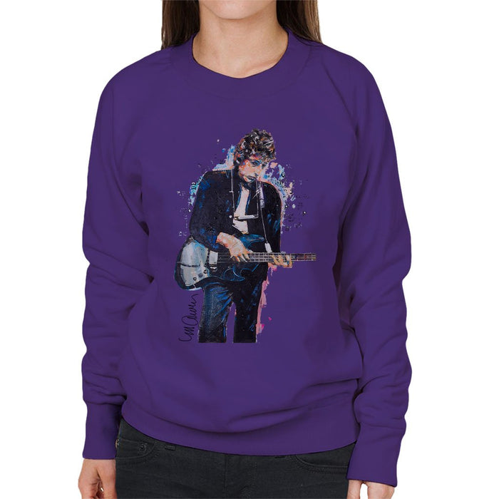 Sidney Maurer Original Portrait Of Bob Dylan On Bass Womens Sweatshirt - Womens Sweatshirt