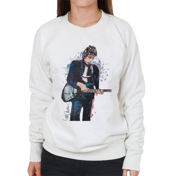 Sidney Maurer Original Portrait Of Bob Dylan On Bass Womens Sweatshirt - Womens Sweatshirt