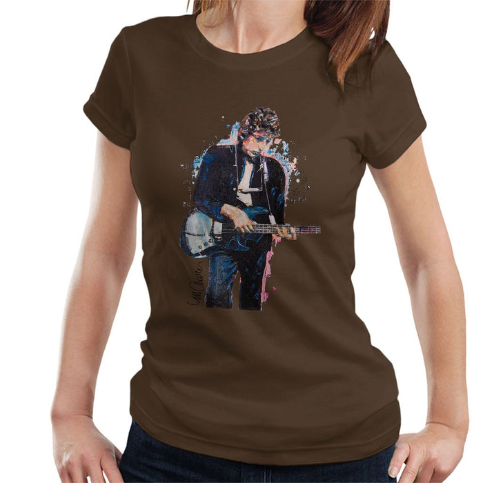 Sidney Maurer Original Portrait Of Bob Dylan On Bass Womens T-Shirt - Womens T-Shirt