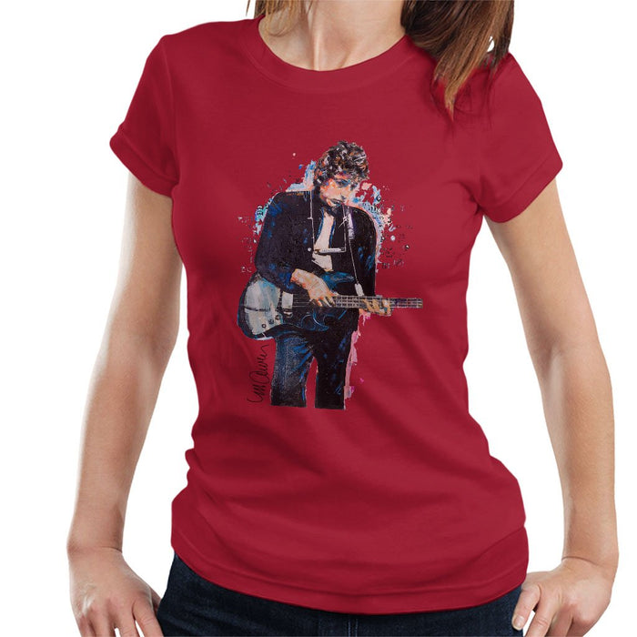 Sidney Maurer Original Portrait Of Bob Dylan On Bass Womens T-Shirt - Womens T-Shirt