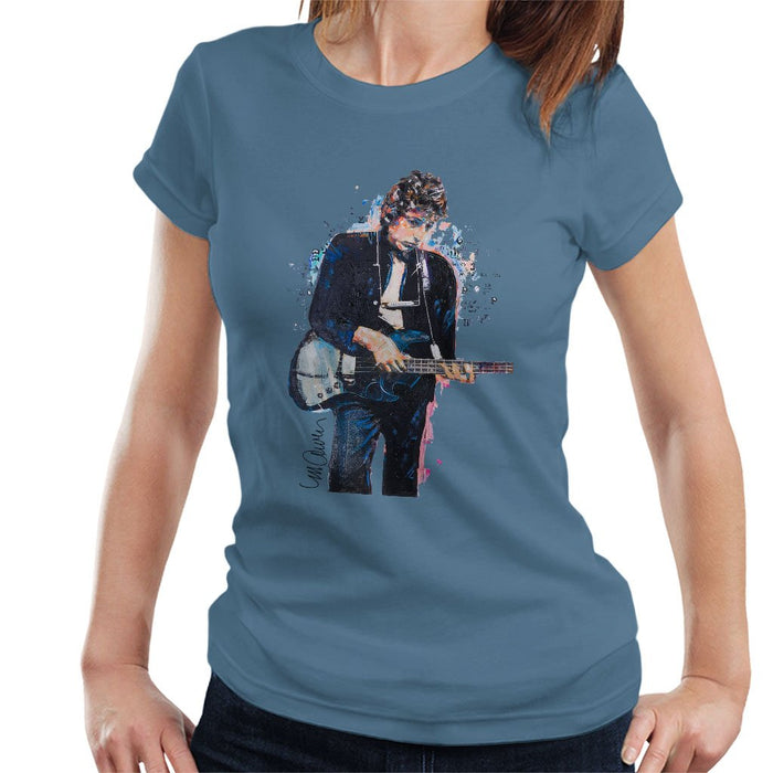 Sidney Maurer Original Portrait Of Bob Dylan On Bass Womens T-Shirt - Womens T-Shirt