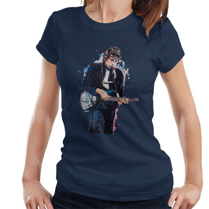 Sidney Maurer Original Portrait Of Bob Dylan On Bass Womens T-Shirt - Womens T-Shirt
