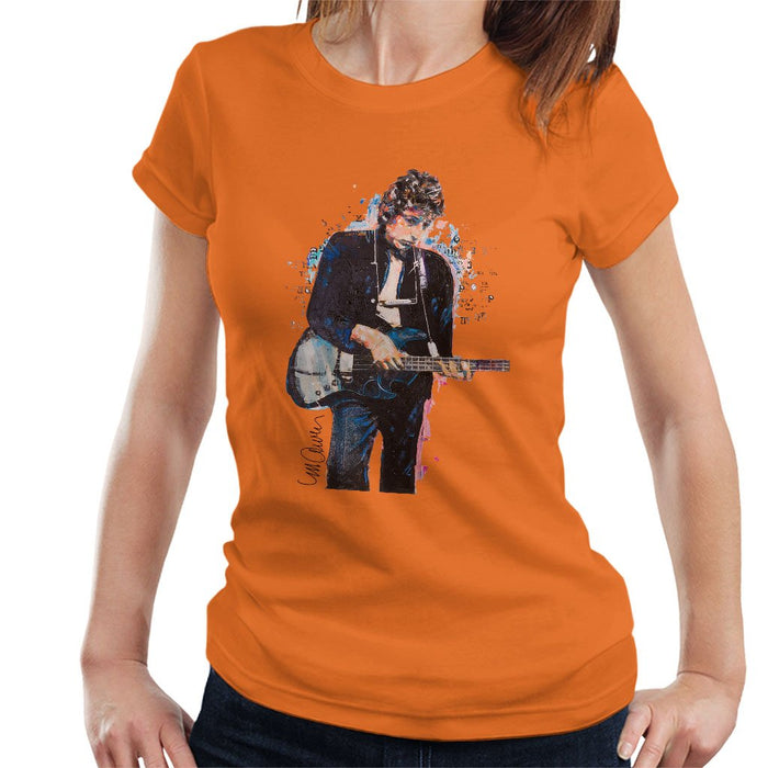 Sidney Maurer Original Portrait Of Bob Dylan On Bass Womens T-Shirt - Womens T-Shirt