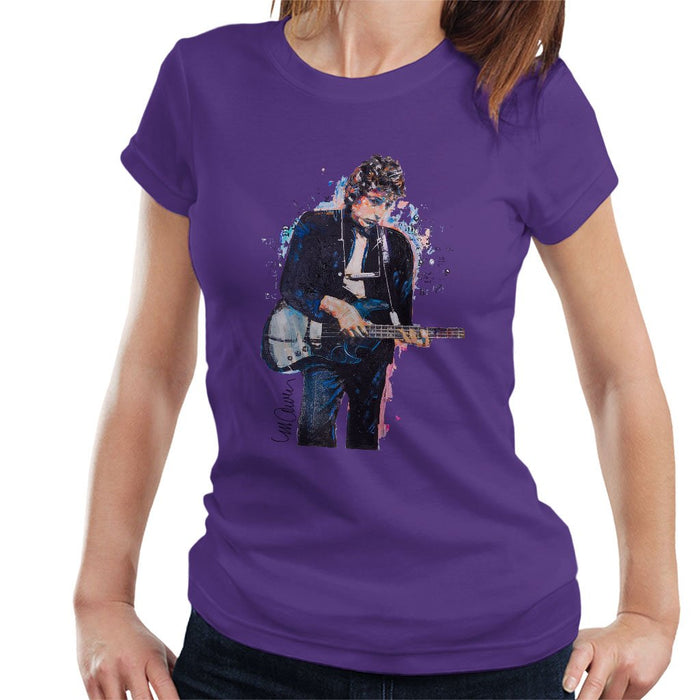 Sidney Maurer Original Portrait Of Bob Dylan On Bass Womens T-Shirt - Womens T-Shirt