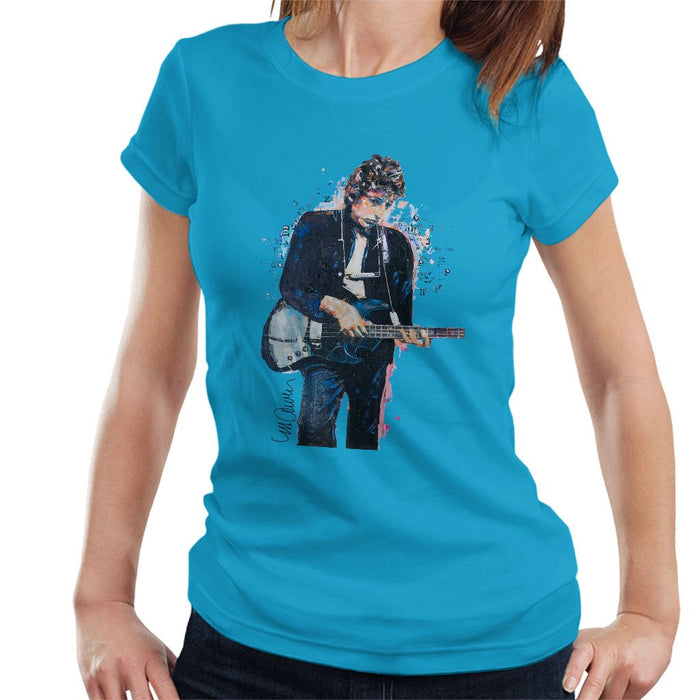 Sidney Maurer Original Portrait Of Bob Dylan On Bass Womens T-Shirt - Womens T-Shirt