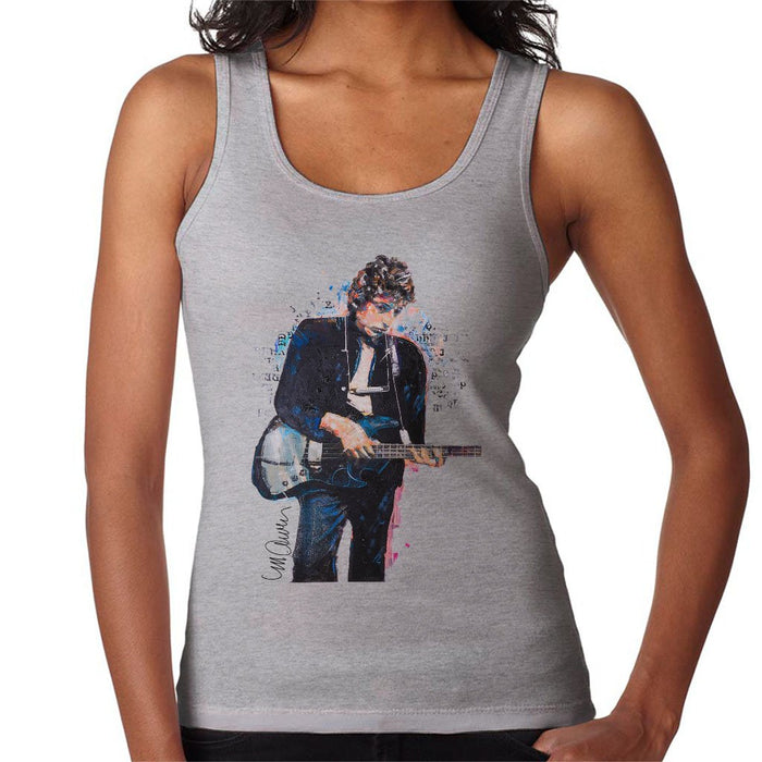 Sidney Maurer Original Portrait Of Bob Dylan On Bass Womens Vest - Womens Vest